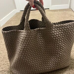 Naghedi Woven Tote Bag in Taupe